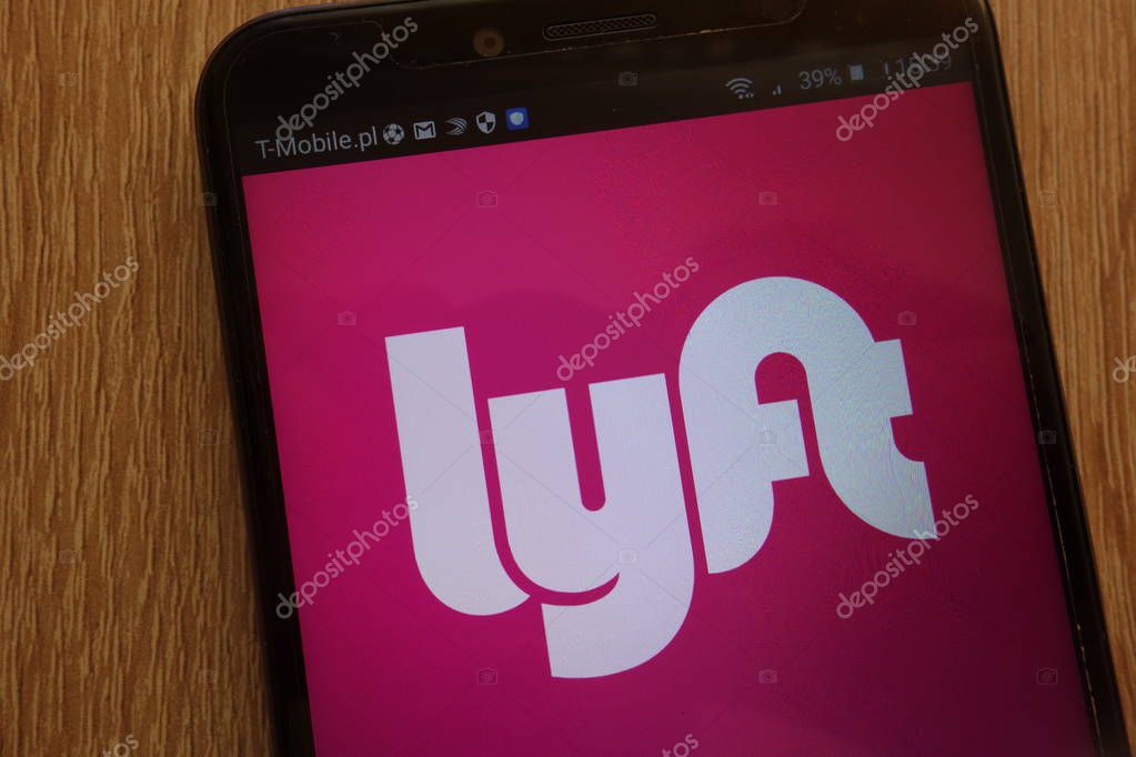 KONSKIE, POLAND - SEPTEMBER 01, 2018: Lyft logo displayed on a modern smartphone