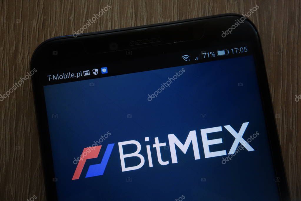 KONSKIE, POLAND - SEPTEMBER 06, 2018: BitMEX logo displayed on a modern smartphone