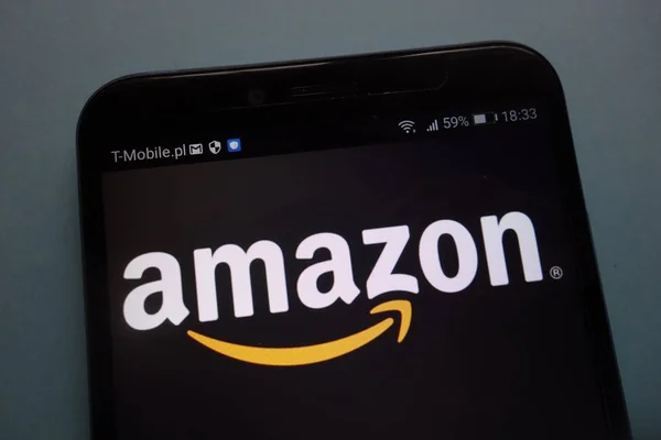 Konskie Polen September 2018 Amazon Logo Auf Dem Smartphone — Stockfoto