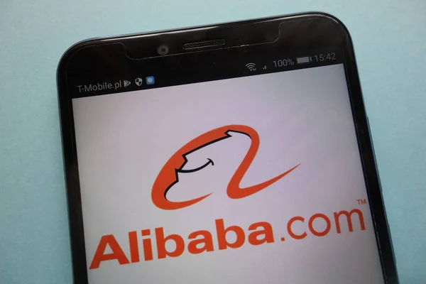 Konskie Polen September 2018 Alibaba Logo Auf Dem Smartphone — Stockfoto