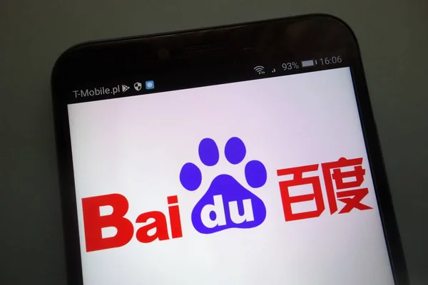 Konskie Polen September 2018 Baidu Logo Auf Dem Smartphone — Stockfoto