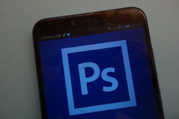 Adobe Photoshop Lightroom Logo Auf Smartphone Bildschirm Auf