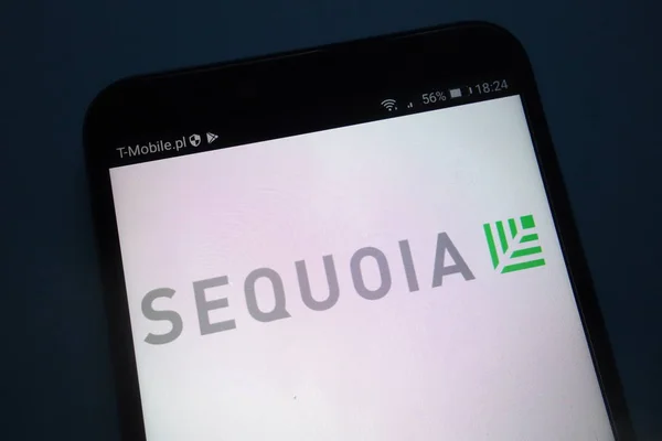 Konskie Polonia Septiembre 2018 Sequoia Capital Logo Smartphone — Foto de Stock