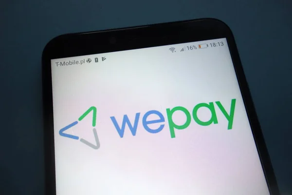 Konskie Poland September 2018 Wepay Logo Smartphone — Stock Photo, Image