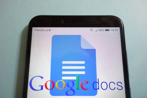 Konskie Polen November 2018 Google Docs Logo Smartphone — Stockfoto