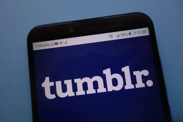 Konskie Polonya Kasım 2018 Smartphone Üzerinde Görüntülenen Tumblr Logosu — Stok fotoğraf