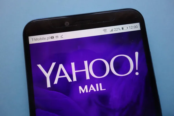 Konskie Polonya Kasım 2018 Smartphone Üzerinde Görüntülenen Yahoo Mail Logosu — Stok fotoğraf