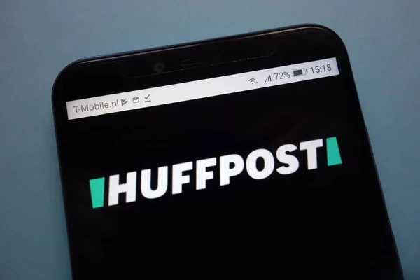 Konskie Polen November 2018 Huffpost Logo Auf Smartphone Angezeigt — Stockfoto