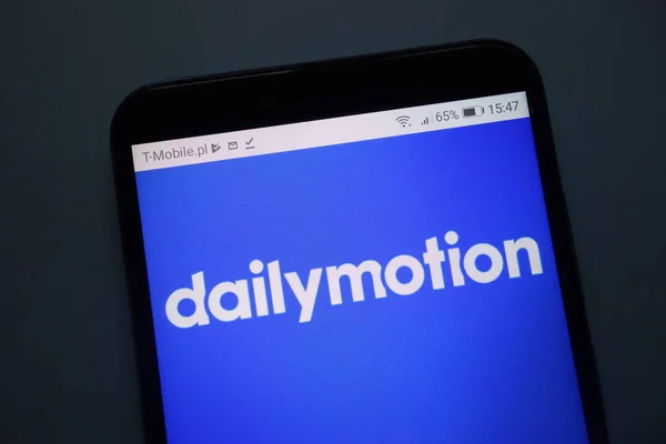 Konskie Polonya Kasım 2018 Smartphone Üzerinde Görüntülenen Dailymotion Logosu — Stok fotoğraf