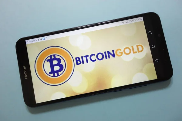 Konskie Polonia Noviembre 2018 Bitcoin Gold Btg Logotipo Criptomoneda Que — Foto de Stock