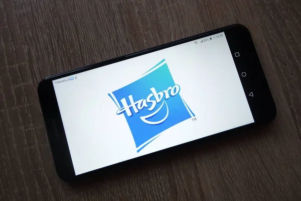 Konskie Lengyelország December 2018 Hasbro Inc Logó Jelenik Meg Smartphone — Stock Fotó