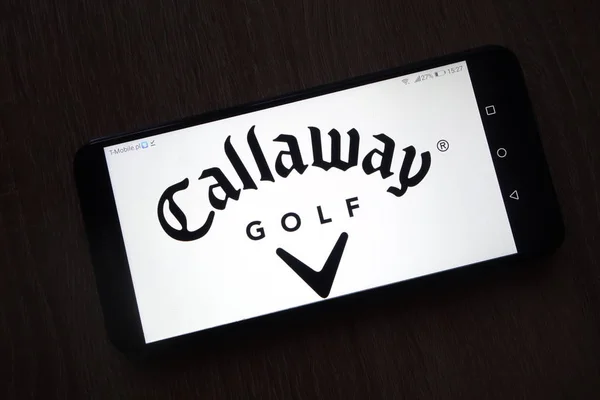 Konskie Polonia Diciembre 2018 Callaway Golf Company Logo Exhibido Teléfono —  Fotos de Stock