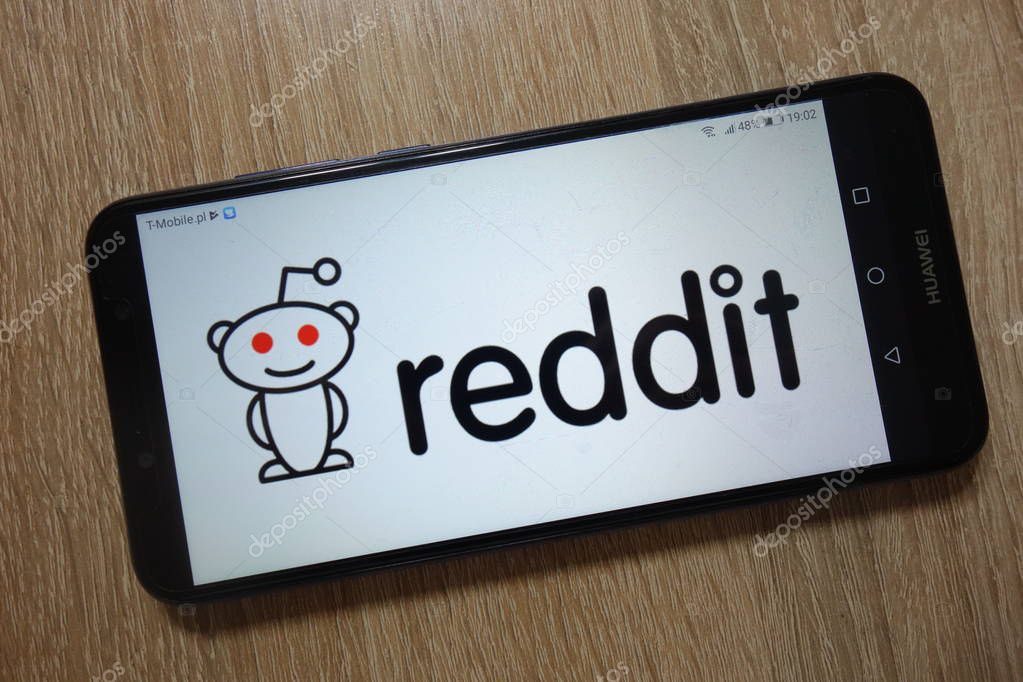 KONSKIE, POLAND - December 01, 2018: Reddit logo displayed on smartphone