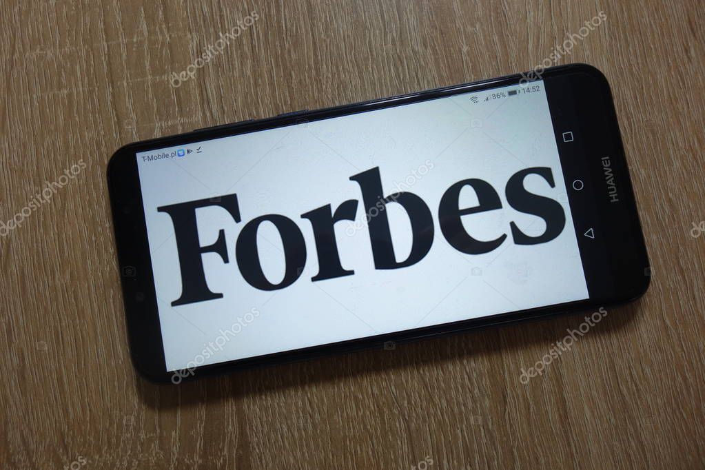 KONSKIE, POLAND - December 09, 2018: Forbes logo displayed on smartphone
