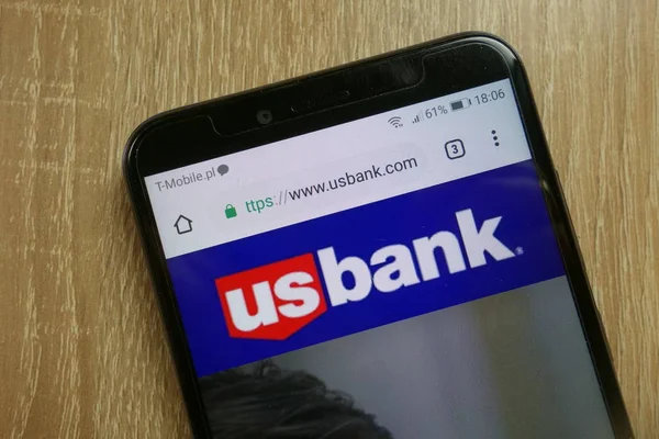 Konskie Polen Januar 2019 Webseite Der Bank Bancorp Www Usbank — Stockfoto