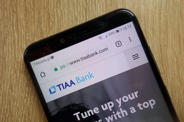 Konskie Polen Januari 2019 Tiaa Bank Website Www Tiaabank Com — Stockfoto