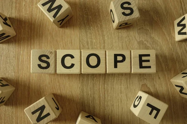 Scope Word Wooden Blocks Desk — Stock Photo, Image