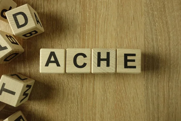 Ache Word Wooden Blocks Desk — Stock Photo, Image