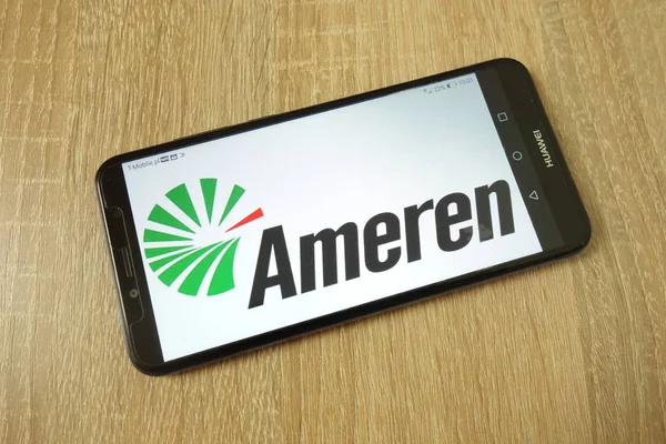 KONSKIE, POLAND - June 21, 2019: Ameren Corporation company logo on mobile phone — Stock Photo, Image