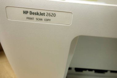 Konskie, Polonya - 21 Haziran 2019: Hp Deskjet 2620 yazıcı