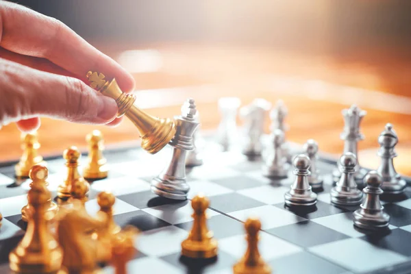Üzletember Sakkozik Vezető Stratégia Sikeres Üzleti Leader Koncepció Terv — Stock Fotó