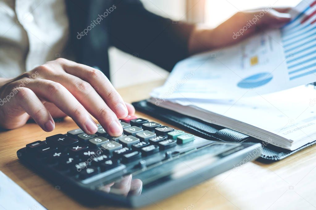 Business man Accounting Calculating Cost Economic