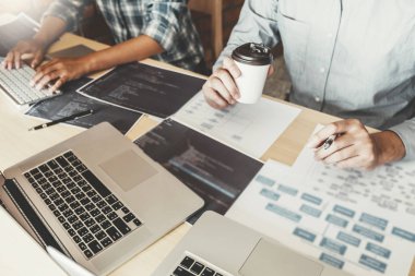 Programcı ekip geliştirme web sitesi tasarımı geliştirme ve kodlama