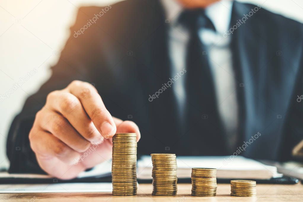 Business man Accounting Calculating Cost Economic budget putting