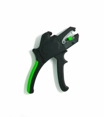 Kablo kesici. Tel sıyırma aracı. Makro görünümü, yakın çekim.