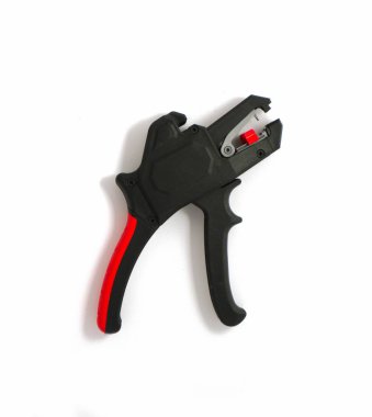 Kablo kesici. Tel sıyırma aracı. Makro görünümü, yakın çekim.