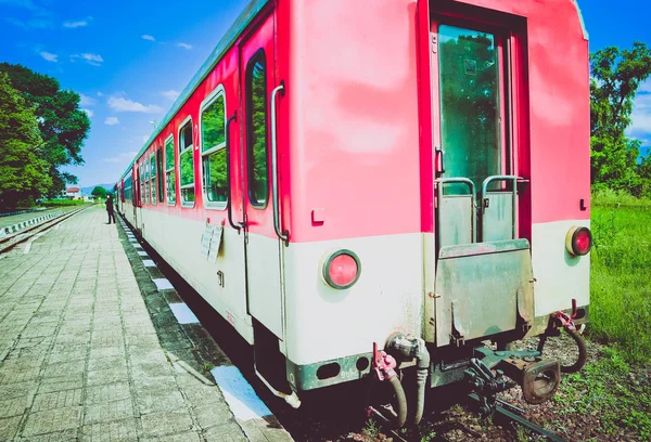 Bulgaria Bansko Ferrovia Ferroviaria Montagna Funzionante Epoca Ferrovia Scartamento Ridotto — Foto Stock