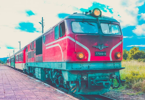 Bulgaria Bansko Ferrovia Ferroviaria Montagna Funzionante Epoca Ferrovia Scartamento Ridotto — Foto Stock