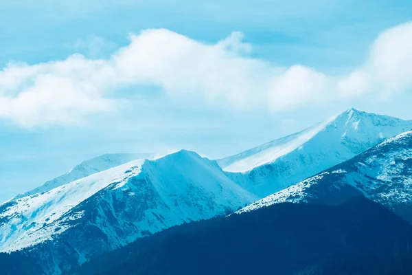 Montanha Neve Pico Belo Cenário Inverno Natural Gelo Topo Colina — Fotografia de Stock