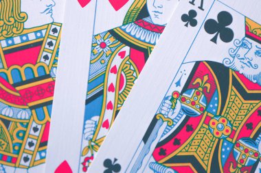 İskambil makro, poker oyunu kazanan kavram. Casino fortune kartları oyunu şans, yakın çekim.