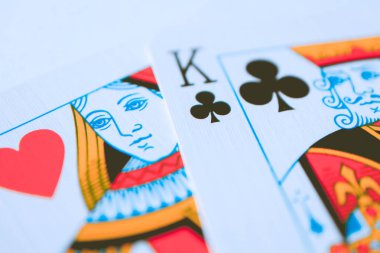 İskambil makro, poker oyunu kazanan kavram. Casino fortune kartları oyunu şans, yakın çekim.