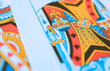 İskambil makro, poker oyunu kazanan kavram. Casino fortune kartları oyunu şans, yakın çekim.