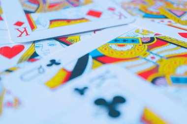 İskambil makro, poker oyunu kazanan kavram. Casino fortune kartları oyunu şans, yakın çekim.