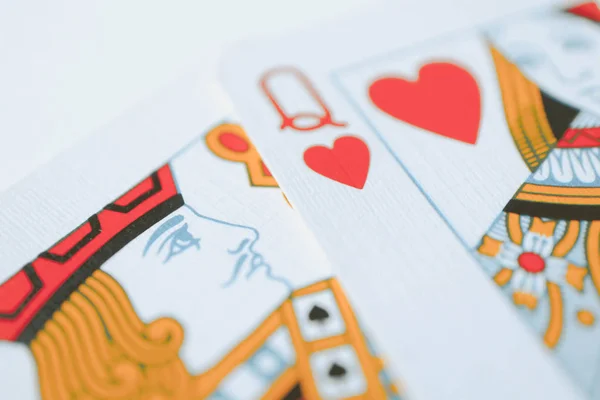 Reine Des Cœurs Rouges Macro Cartes Bonne Aventure Rituel Carte — Photo