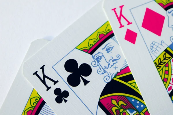 Jogando Cartas Macro Conceito Vitória Jogo Poker Casino Fortuna Cartões — Fotografia de Stock