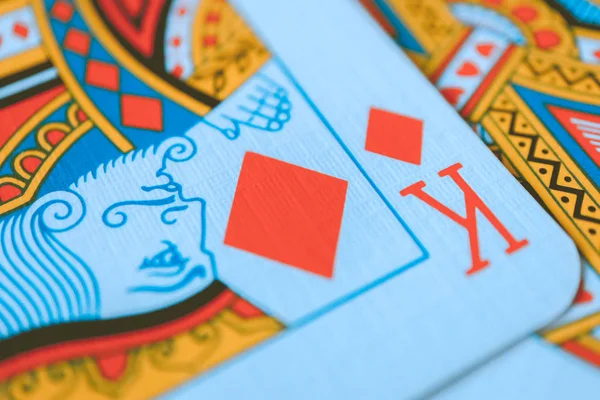 İskambil makro, poker oyunu kazanan kavram. Casino fortune kartları oyunu şans, yakın çekim.