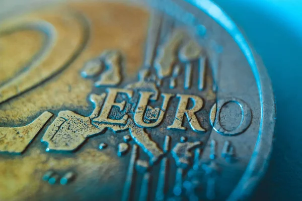 ユーロ硬貨マクロの表示 欧州通貨は ユーロをクローズ アップ — ストック写真