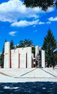 Bansko, Bulgaristan - 20 Haziran 2018: Anıt, Saint Paisius Hilendar.