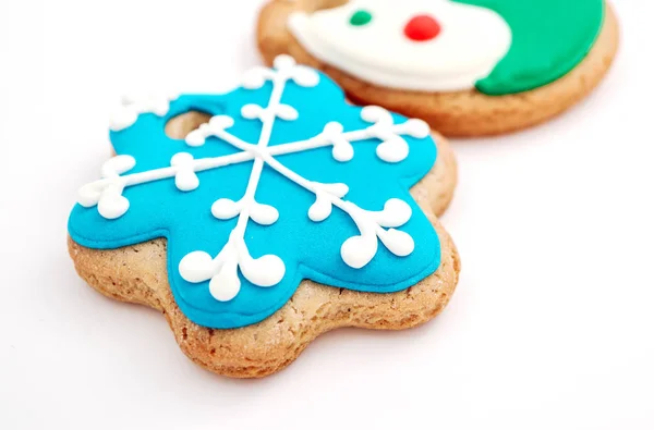 Fundo Biscoitos Natal Isolado Branco Ano Novo Decoração Férias Comida — Fotografia de Stock
