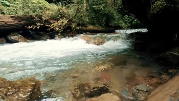 Бурхливої гірської річки — стокове відео