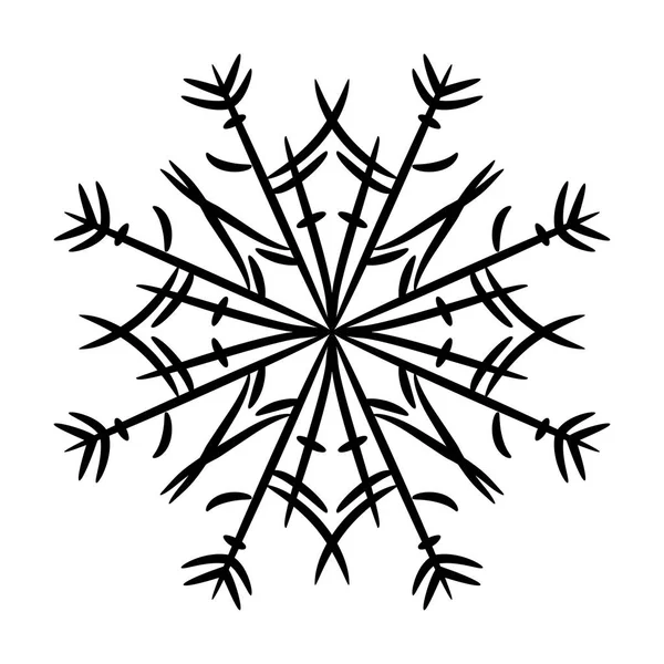 Vector Black Snowflakes — Stock Vector