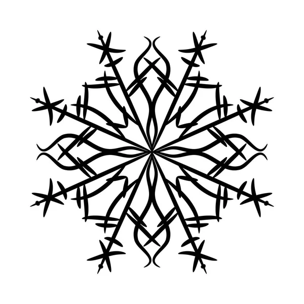 Vector copos de nieve negros — Vector de stock