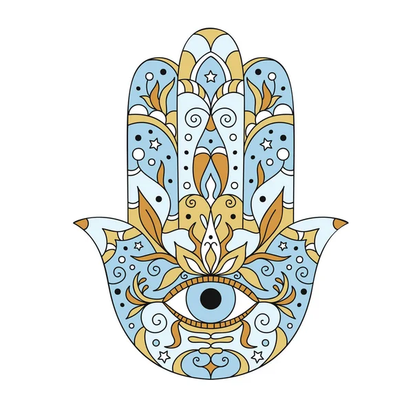 Hamsa su sfondo bianco . — Vettoriale Stock