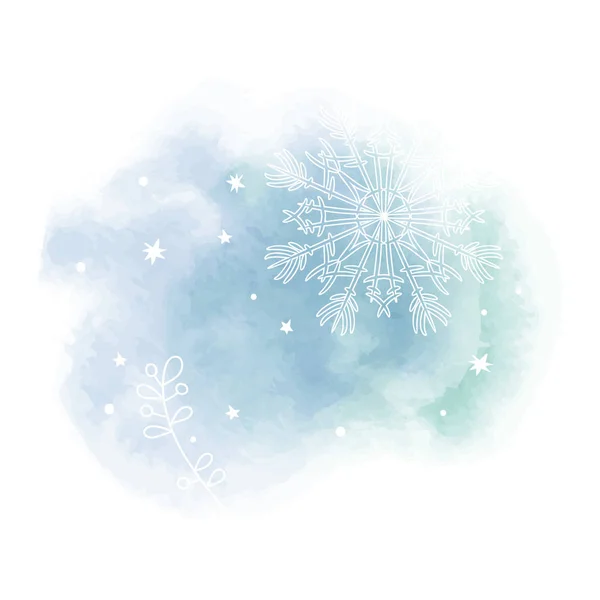 ブルーのセットの穏やかな冬の背景を持つ美しい抽象テンプレート — ストックベクタ