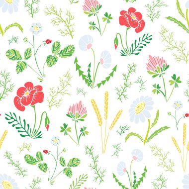 Vektör kusursuz desen. Çiçek desenli sanatsal arkaplan.