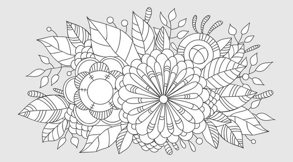 Карточка с цветочным узором. Книга-раскраска
.